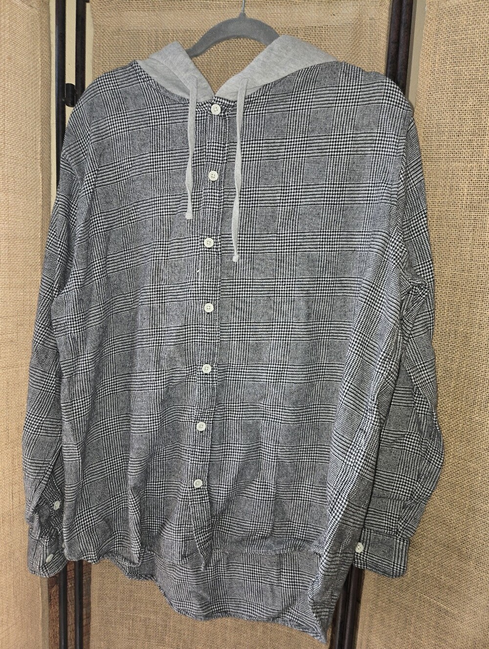 PacSun Gray Button-Front Hoodie Shirt XL
